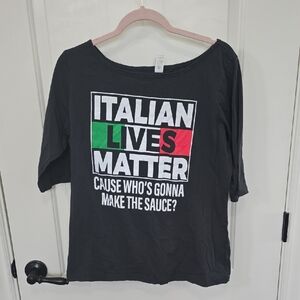 District Gray Italian Graphic Women's 3/4 Sleeve Tee